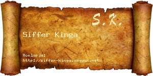 Siffer Kinga névjegykártya